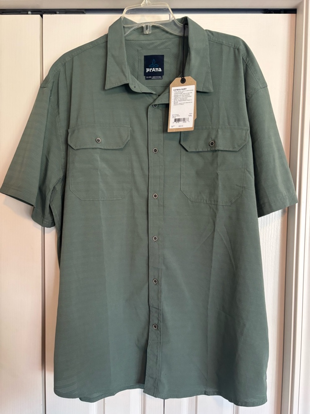 NEW Prana Short-Sleeve Button-Down Shirt in Olive